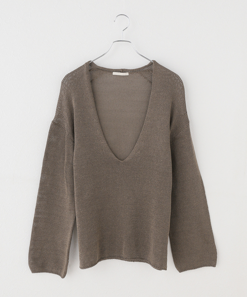 plage（プラージュ）の「コットンリリヤーン Vプルオーバー（ニット/セーター・レディース・アイボリー/カーキ・FREE）」の19枚目の写真