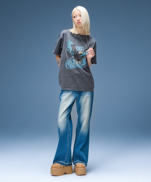 X-girl(エックスガール)の「RELAX FIT DENIM PANTS(デニムパンツ・レディース・ブラック/インディゴブルー・S/M/XS)」の18枚目の写真
