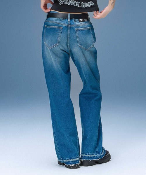 X-girl(エックスガール)の「RELAX FIT DENIM PANTS(デニムパンツ・レディース・ブラック/インディゴブルー・S/M/XS)」の22枚目の写真
