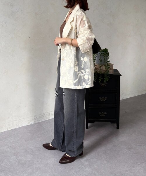 Thevon（ゼボン）の「ハイウエストダメージデニム（その他パンツ・レディース・ブラック/ブルー・M/S）」の9枚目の写真