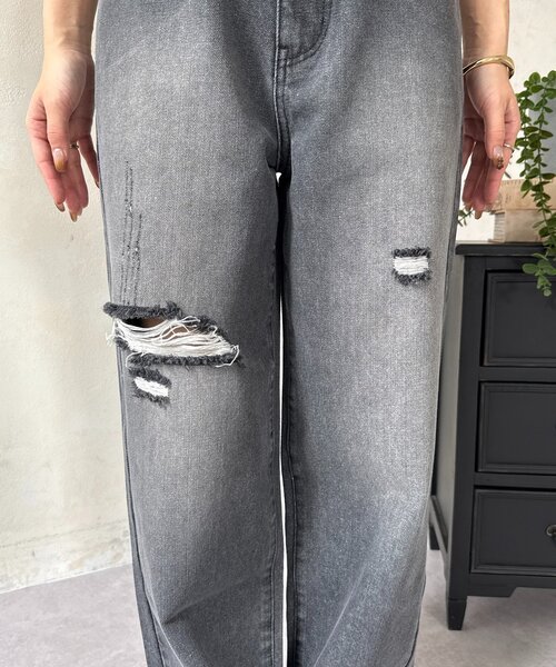 Thevon（ゼボン）の「ハイウエストダメージデニム（その他パンツ・レディース・ブラック/ブルー・M/S）」の16枚目の写真