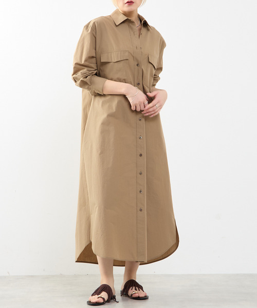 SOFFITTO(ソフィット)の「【A_/エース】こなれ感ロングシャツワンピース(ワンピース・レディース・ピンク/ダークベージュ・FREE)」の2枚目の写真