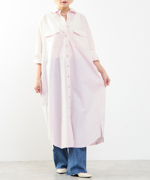 SOFFITTO(ソフィット)の「【A_/エース】こなれ感ロングシャツワンピース(ワンピース・レディース・ピンク/ダークベージュ・FREE)」の3枚目の写真