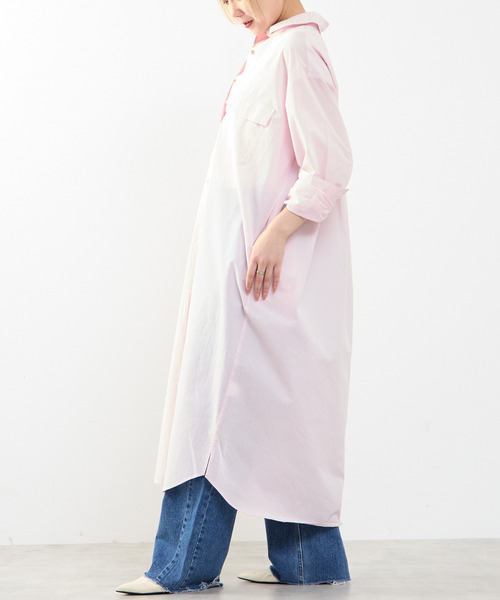SOFFITTO(ソフィット)の「【A_/エース】こなれ感ロングシャツワンピース(ワンピース・レディース・ピンク/ダークベージュ・FREE)」の4枚目の写真