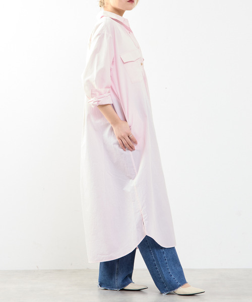 SOFFITTO(ソフィット)の「【A_/エース】こなれ感ロングシャツワンピース(ワンピース・レディース・ピンク/ダークベージュ・FREE)」の7枚目の写真