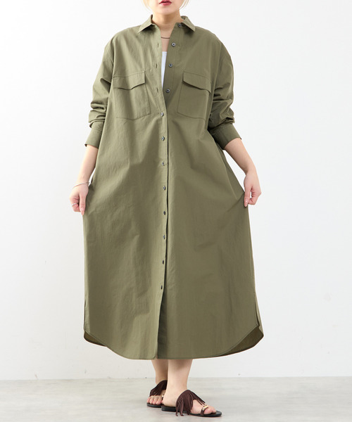 SOFFITTO(ソフィット)の「【A_/エース】こなれ感ロングシャツワンピース(ワンピース・レディース・ピンク/ダークベージュ・FREE)」の9枚目の写真