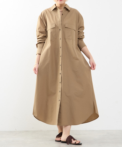 SOFFITTO(ソフィット)の「【A_/エース】こなれ感ロングシャツワンピース(ワンピース・レディース・ピンク/ダークベージュ・FREE)」の14枚目の写真