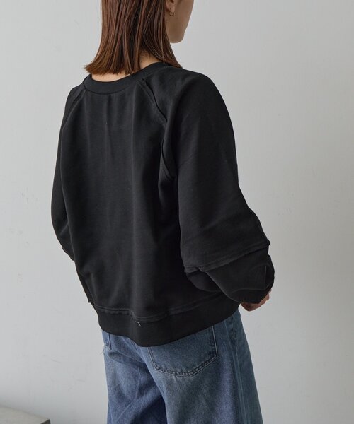 goocy(グーシー)の「裏毛アウトリンキングトップス(Tシャツ/カットソー・レディース・ブラック/グレー・FREE)」の17枚目の写真