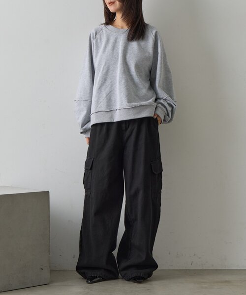 goocy(グーシー)の「裏毛アウトリンキングトップス(Tシャツ/カットソー・レディース・ブラック/グレー・FREE)」の14枚目の写真