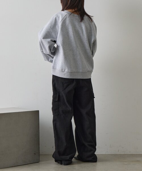 goocy(グーシー)の「裏毛アウトリンキングトップス(Tシャツ/カットソー・レディース・ブラック/グレー・FREE)」の16枚目の写真