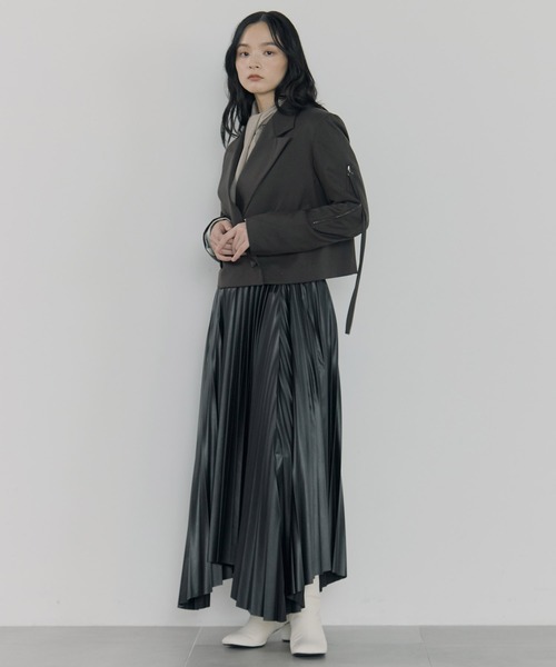 UJOH(ウジョー)の「【UJOH/ウジョー】《STUDIOUS別注》別注 ZIP SHORT JACKET/ジップショートジャケット(その他アウター・レディース・ブラック/ブラウン・2)」の15枚目の写真