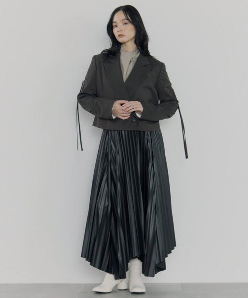 UJOH(ウジョー)の「【UJOH/ウジョー】《STUDIOUS別注》別注 ZIP SHORT JACKET/ジップショートジャケット(その他アウター・レディース・ブラック/ブラウン・2)」の13枚目の写真