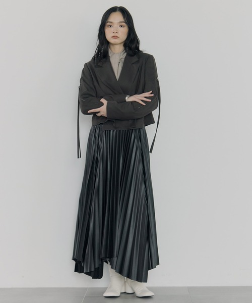 UJOH(ウジョー)の「【UJOH/ウジョー】《STUDIOUS別注》別注 ZIP SHORT JACKET/ジップショートジャケット(その他アウター・レディース・ブラック/ブラウン・2)」の16枚目の写真