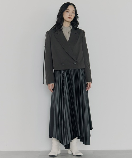 UJOH(ウジョー)の「【UJOH/ウジョー】《STUDIOUS別注》別注 ZIP SHORT JACKET/ジップショートジャケット(その他アウター・レディース・ブラック/ブラウン・2)」の14枚目の写真