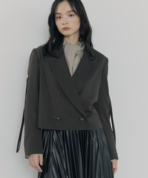 UJOH(ウジョー)の「【UJOH/ウジョー】《STUDIOUS別注》別注 ZIP SHORT JACKET/ジップショートジャケット(その他アウター・レディース・ブラック/ブラウン・2)」の18枚目の写真