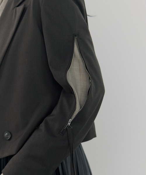 UJOH(ウジョー)の「【UJOH/ウジョー】《STUDIOUS別注》別注 ZIP SHORT JACKET/ジップショートジャケット(その他アウター・レディース・ブラック/ブラウン・2)」の21枚目の写真