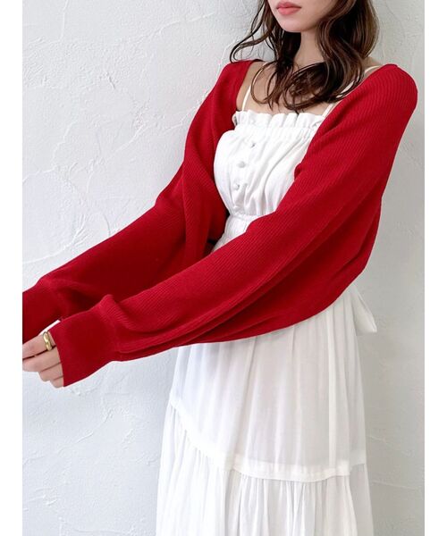 dazzlin(ダズリン)の「シアーパフボレロ(カーディガン/ボレロ・レディース・その他1/アイボリー/ブラック/レッド・FREE)」の3枚目の写真