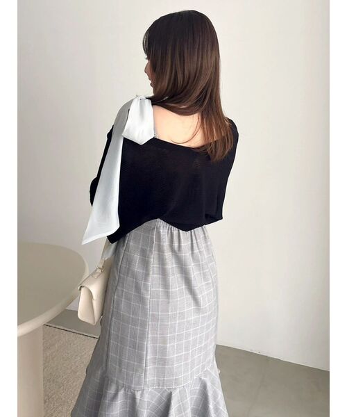 dazzlin(ダズリン)の「シアーパフボレロ(カーディガン/ボレロ・レディース・その他1/アイボリー/ブラック/レッド・FREE)」の18枚目の写真