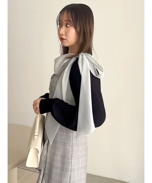 dazzlin(ダズリン)の「シアーパフボレロ(カーディガン/ボレロ・レディース・その他1/アイボリー/ブラック/レッド・FREE)」の19枚目の写真