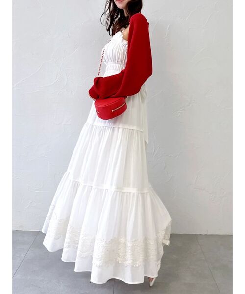 dazzlin(ダズリン)の「シアーパフボレロ(カーディガン/ボレロ・レディース・その他1/アイボリー/ブラック/レッド・FREE)」の21枚目の写真