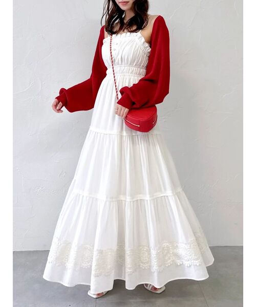 dazzlin(ダズリン)の「シアーパフボレロ(カーディガン/ボレロ・レディース・その他1/アイボリー/ブラック/レッド・FREE)」の22枚目の写真