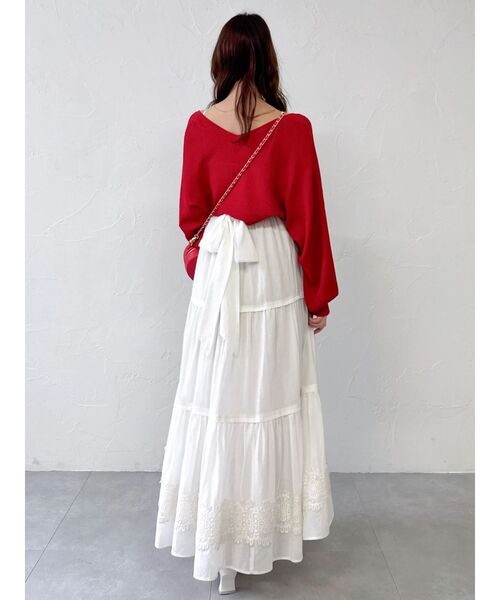 dazzlin(ダズリン)の「シアーパフボレロ(カーディガン/ボレロ・レディース・その他1/アイボリー/ブラック/レッド・FREE)」の13枚目の写真