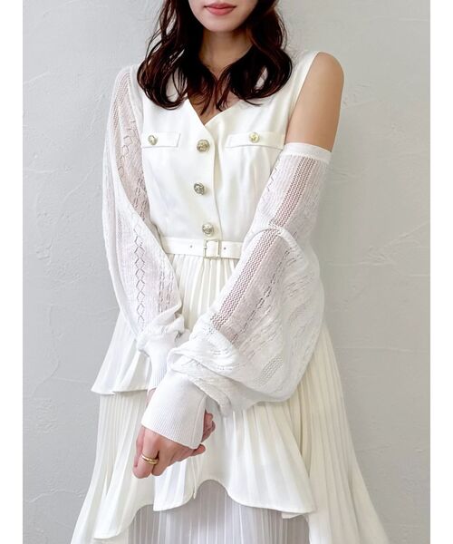 dazzlin(ダズリン)の「シアーパフボレロ(カーディガン/ボレロ・レディース・その他1/アイボリー/ブラック/レッド・FREE)」の10枚目の写真