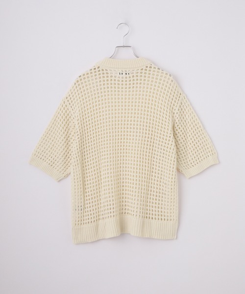 cussil(クシル)の「【cussil/クシル】透かし編みルーズ半袖クルーネックサマーニット(ニット/セーター・メンズ・ホワイト/グレー系/ブラック・M/S/L)」の12枚目の写真