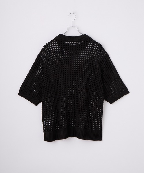 cussil(クシル)の「【cussil/クシル】透かし編みルーズ半袖クルーネックサマーニット(ニット/セーター・メンズ・ホワイト/グレー系/ブラック・M/S/L)」の18枚目の写真