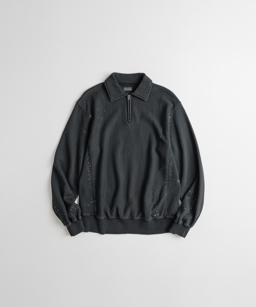 BEHEAVYER(ビヘイビアー)の「DISTRESSED QUARTER ZIP SWEAT charcoal(スウェット・メンズ・その他・2/3/4)」の2枚目の写真