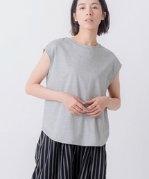 「KELEN / ケレン」ラメ糸混クルーネックフレンチスリーブTEE
