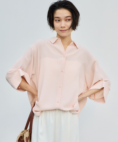 BARNYARDSTORM(バンヤードストーム)の「BARNYARDSTORM / ポプリンWシルエットシャツ【WEB限定カラー / サイズ】(シャツ/ブラウス・レディース・ピンク/ブラウン/ホワイト/チャコールグレー/ライトブルー・S/M/L)」の5枚目の写真