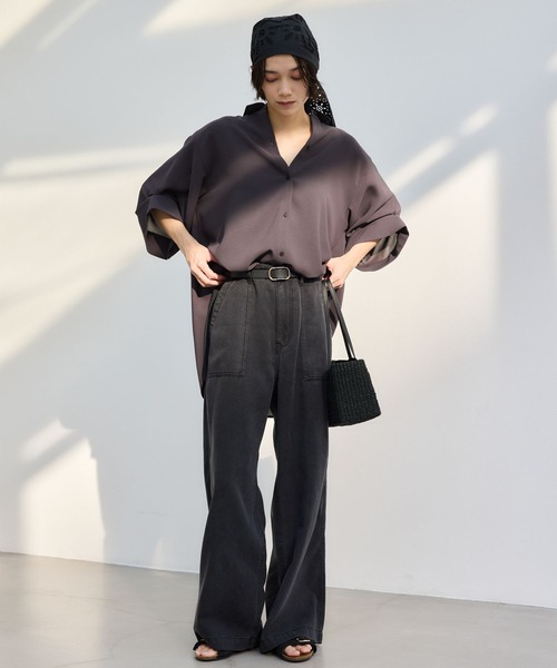 BARNYARDSTORM(バンヤードストーム)の「BARNYARDSTORM / ポプリンWシルエットシャツ【WEB限定カラー / サイズ】(シャツ/ブラウス・レディース・ピンク/ブラウン/ホワイト/チャコールグレー/ライトブルー・S/M/L)」の15枚目の写真