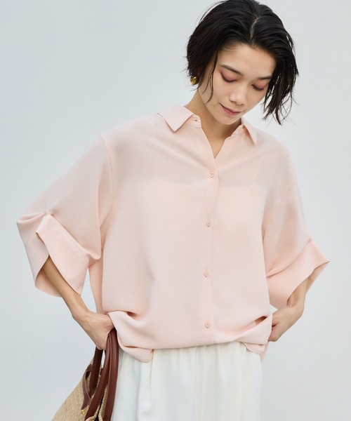 BARNYARDSTORM(バンヤードストーム)の「BARNYARDSTORM / ポプリンWシルエットシャツ【WEB限定カラー / サイズ】(シャツ/ブラウス・レディース・ピンク/ブラウン/ホワイト/チャコールグレー/ライトブルー・S/M/L)」の6枚目の写真