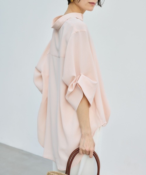 BARNYARDSTORM(バンヤードストーム)の「BARNYARDSTORM / ポプリンWシルエットシャツ【WEB限定カラー / サイズ】(シャツ/ブラウス・レディース・ピンク/ブラウン/ホワイト/チャコールグレー/ライトブルー・S/M/L)」の8枚目の写真