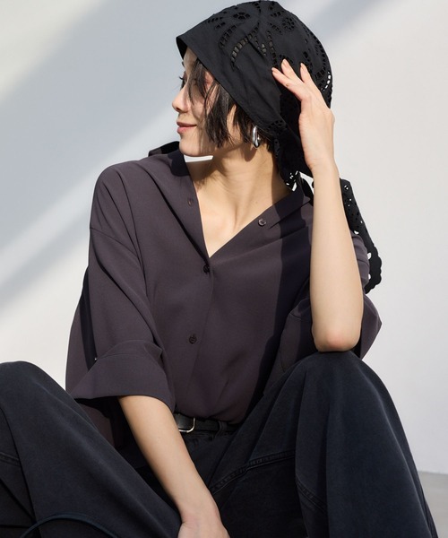 BARNYARDSTORM(バンヤードストーム)の「BARNYARDSTORM / ポプリンWシルエットシャツ【WEB限定カラー / サイズ】(シャツ/ブラウス・レディース・ピンク/ブラウン/ホワイト/チャコールグレー/ライトブルー・S/M/L)」の14枚目の写真