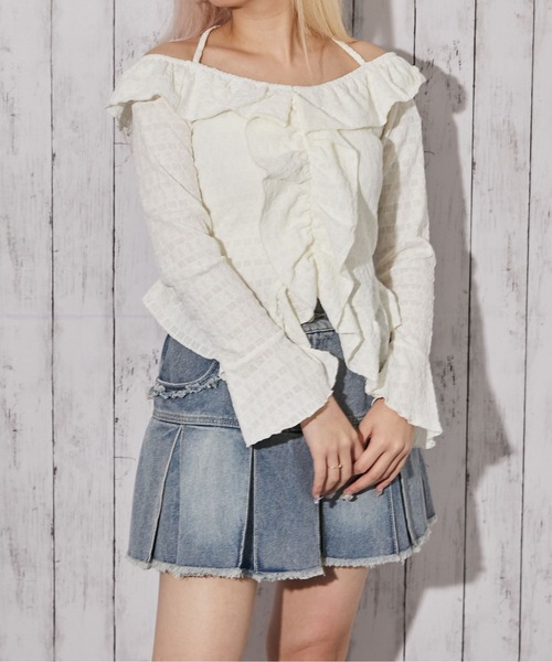 GORGE（ゴージ）の「フリルデザインブラウス／春夏／全3色（シャツ/ブラウス・レディース・サックスブルー/アイボリー/ブラック・F）」の8枚目の写真