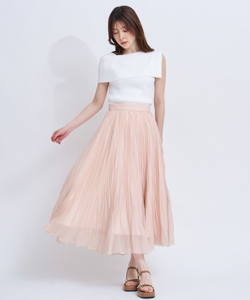 NOELA(ノエラ)の「シアーランダムプリーツスカート(スカート・レディース・オフホワイト/ピンク/モカ・S/M)」の10枚目の写真