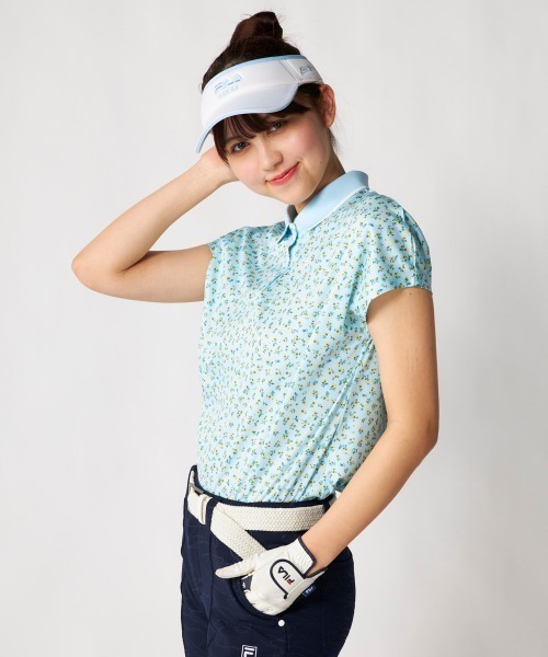 FILA GOLF(フィラゴルフ )の「【FILA GOLF:フィラゴルフ】レディース半袖シャツ 冷感カノコ ゴルフ(シャツ/ブラウス・レディース・ホワイト/ライトブルー/ブラック・MEDIUM/X-LARGE/LARGE)」の12枚目の写真