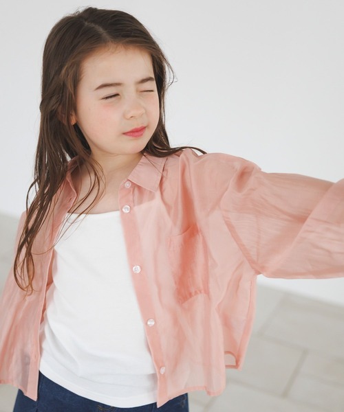 BAYFLOW（ベイフロー）の「［シャツとインナーの2点セット]キャミ付きシアーシャツ(KIDS)（シャツ/ブラウス・キッズ・ホワイト/ピンク/ブルー・130cm/110cm/150cm）」の18枚目の写真