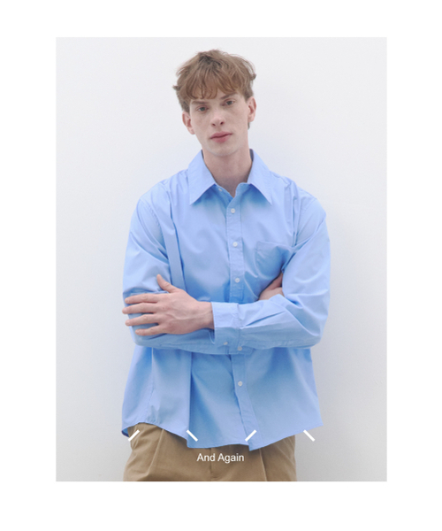 And Again(アンドアゲイン)の「コンフォートシルキーシャツ(スカイブルー)(シャツ/ブラウス・メンズ・その他・MEDIUM/LARGE)」の6枚目の写真