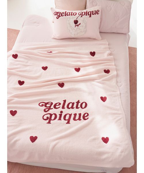 Sleep】ハートロゴジャガード マルチカバー（寝具）｜gelato pique