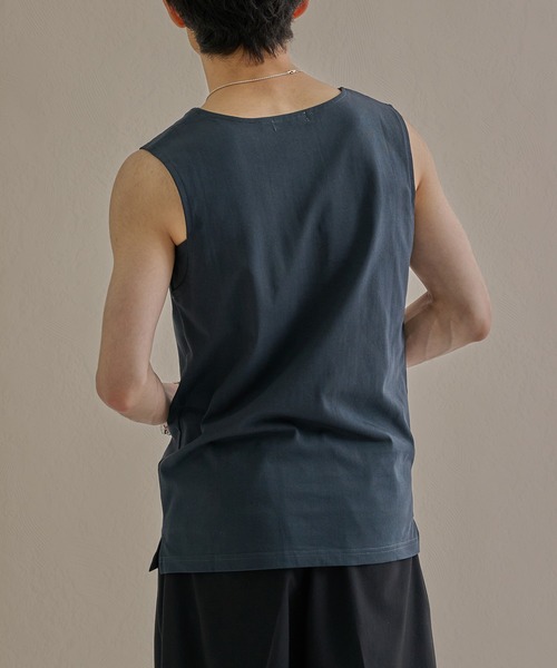 ファブリックミックスタンクトップ Legit タンクトップ DIGITAL NOISE TANK TOP SALMON/PURP