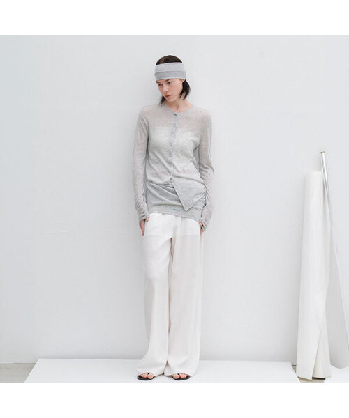 ATELIER NAIN(アトリエナイン)の「AN CLEAN ROUND NECK CARDIGAN&TOP KNIT SETS (CD-2258)(カーディガン/ボレロ・レディース・ライトブルー/ライトグレー・FREE)」の2枚目の写真