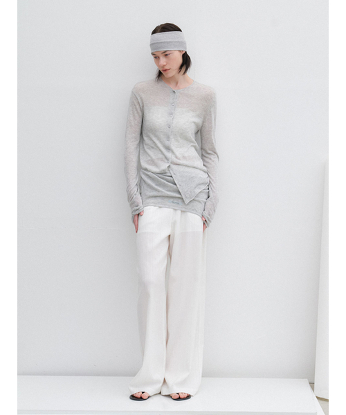 ATELIER NAIN(アトリエナイン)の「AN CLEAN ROUND NECK CARDIGAN&TOP KNIT SETS (CD-2258)(カーディガン/ボレロ・レディース・ライトブルー/ライトグレー・FREE)」の4枚目の写真