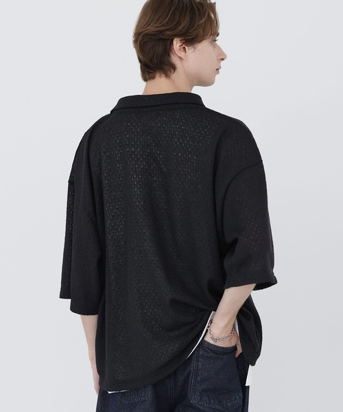 SOCCE(ソーシー)の「カットシアーハーフスリーブポロシャツ(ポロシャツ・メンズ・ブルーグレー/ブラック/チャコール・M/S/XL/L)」の7枚目の写真