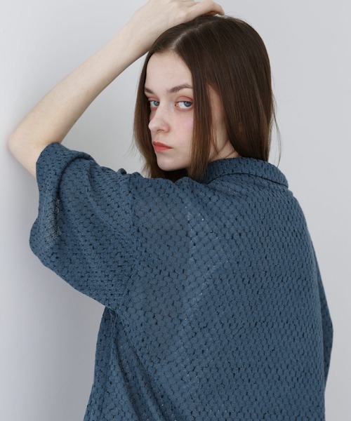 SOCCE(ソーシー)の「カットシアーハーフスリーブポロシャツ(ポロシャツ・メンズ・ブルーグレー/ブラック/チャコール・M/S/XL/L)」の14枚目の写真