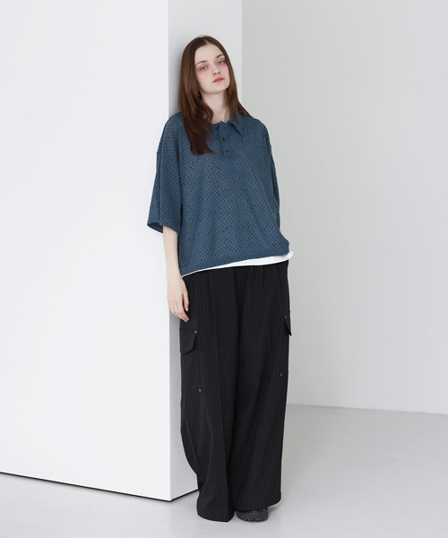 SOCCE(ソーシー)の「カットシアーハーフスリーブポロシャツ(ポロシャツ・メンズ・ブルーグレー/ブラック/チャコール・M/S/XL/L)」の16枚目の写真