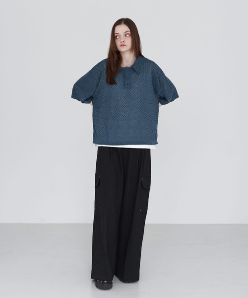 SOCCE(ソーシー)の「カットシアーハーフスリーブポロシャツ(ポロシャツ・メンズ・ブルーグレー/ブラック/チャコール・M/S/XL/L)」の19枚目の写真