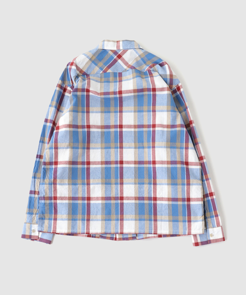JOURNAL STANDARD（ジャーナルスタンダード）の「Gurank / グランク Plaid open collar shirts（シャツ/ブラウス・メンズ・ブルー系その他・LARGE/MEDIUM）」の2枚目の写真
